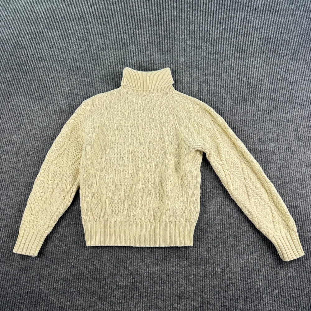 Vintage Westbury Turtleneck Sweater Womens M Cream Cable Knit USA Acrylic Soft